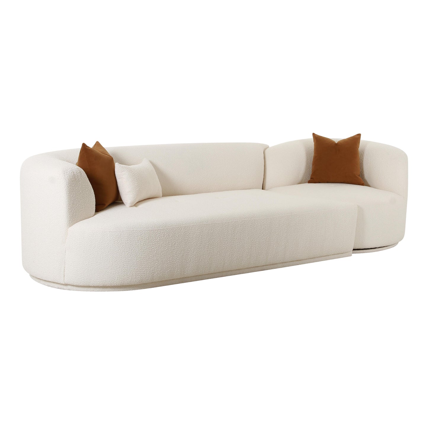 Fickle Cream Performance Boucle 2-Piece Modular Sofa - LAF