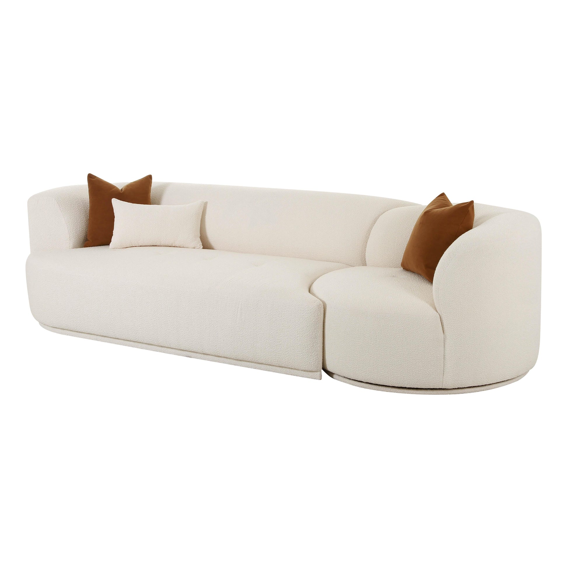 Fickle Cream Performance Boucle 2-Piece Modular Sofa