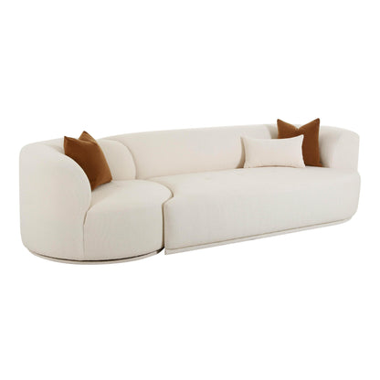Fickle Cream Performance Boucle 2-Piece Modular Sofa - RAF