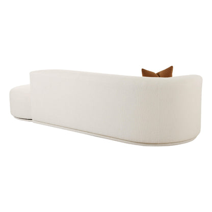 Fickle 112" 2-Piece Cream Performance Boucle Chaise Modular Sofa