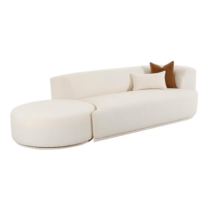 Fickle 112" 2-Piece Cream Performance Boucle Chaise Modular Sofa - RAF