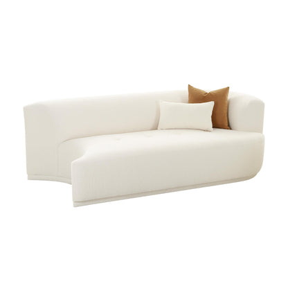 Fickle 82.5" Cream Performance Boucle Modular Loveseat - RAF