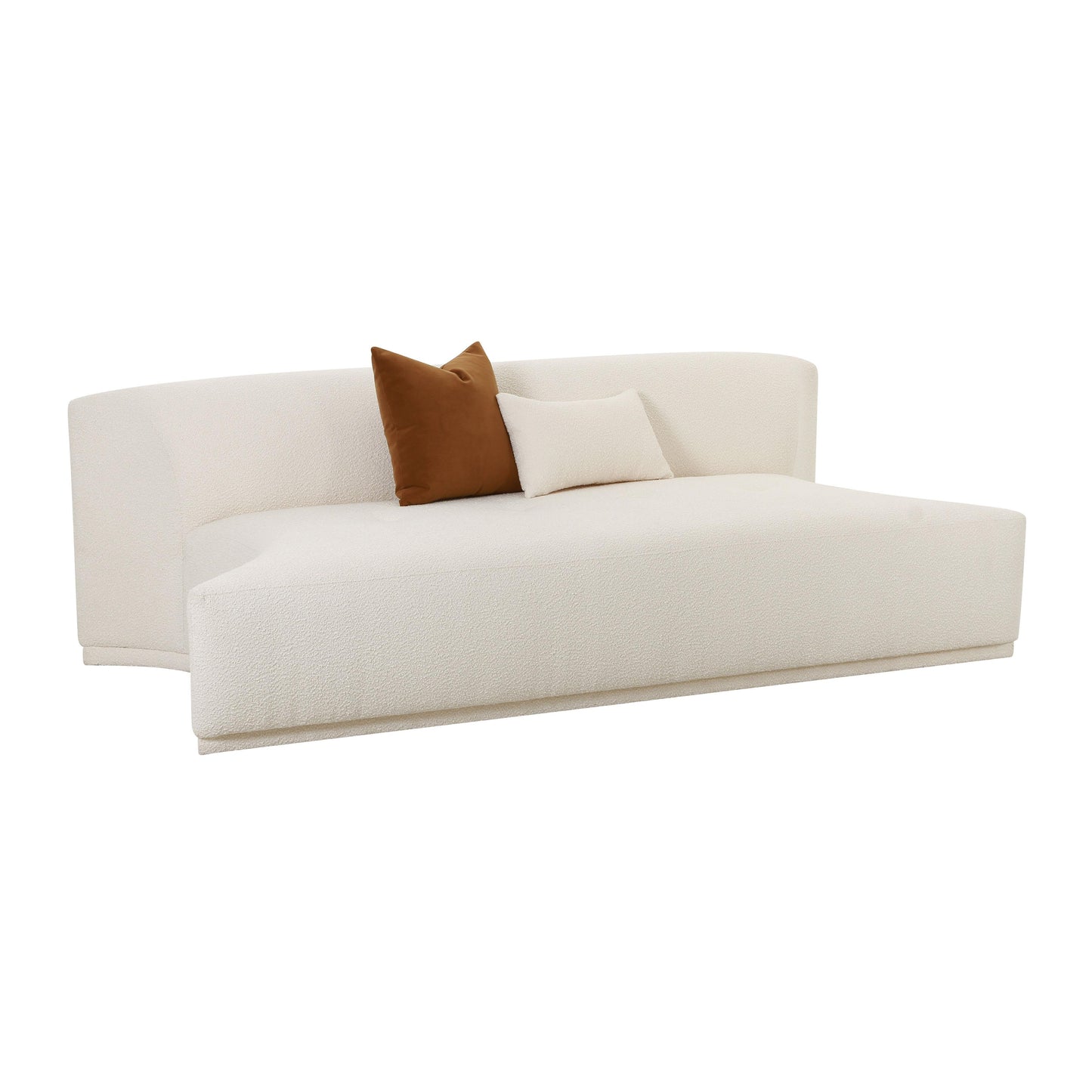 Fickle 84" Cream Performance Boucle Modular Armless Loveseat - Default Variant
