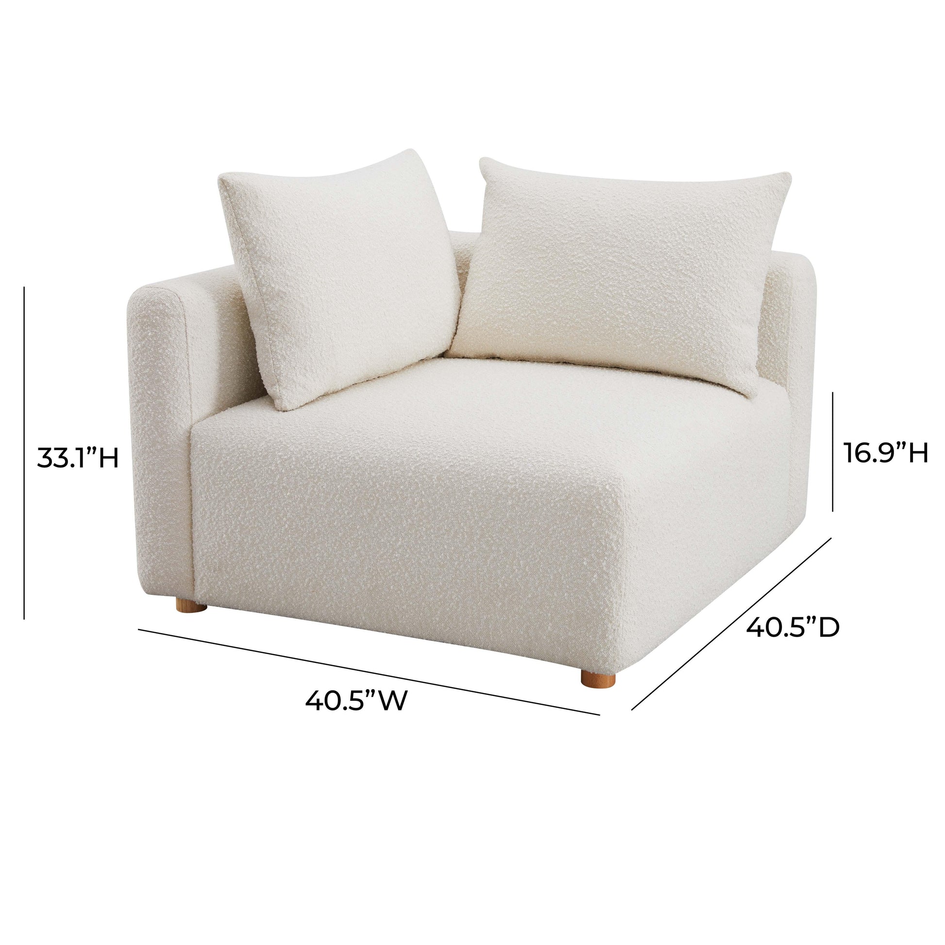 Hangover Cream Performance Boucle Modular Corner Chair