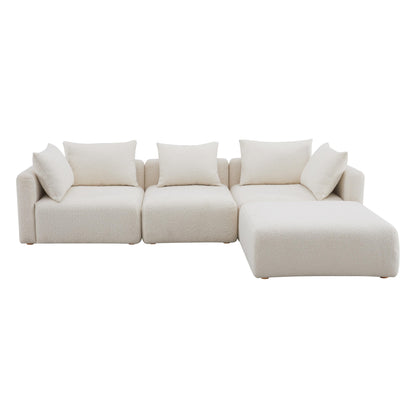 Hangover 4-Piece Cream Performance Boucle Modular Sectional - Default Variant
