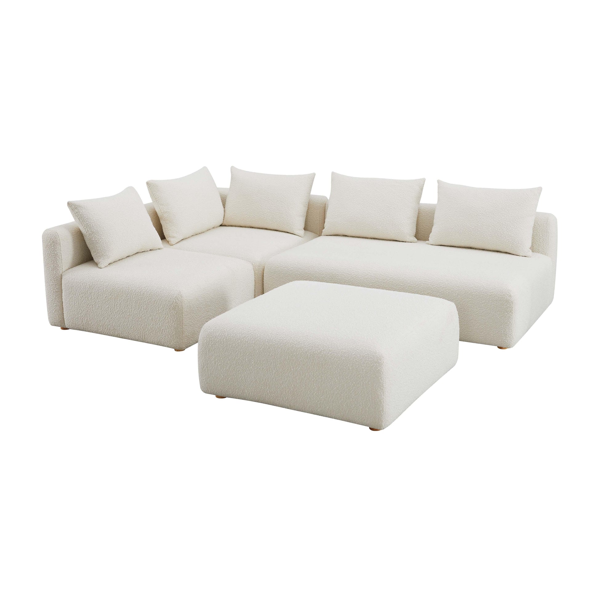 Hangover 4-Piece Cream Performance Boucle Modular Chaise Sectional - Default Variant
