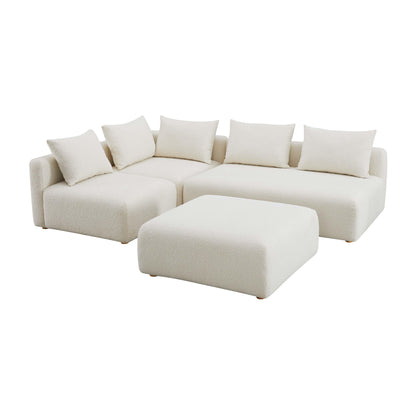 Hangover 4-Piece Cream Performance Boucle Modular Chaise Sectional - Default Variant