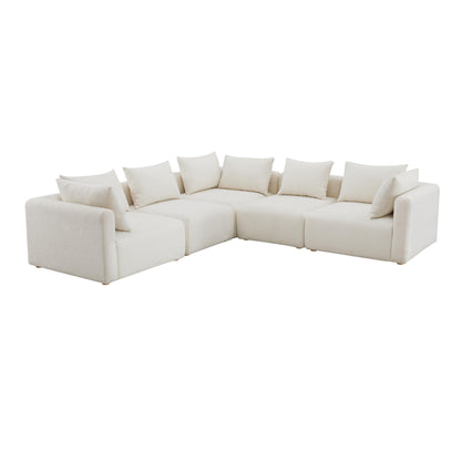 Hangover 5-Piece Cream Performance Boucle Modular L-Sectional - Default Variant