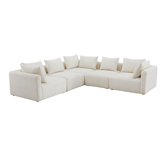 Hangover 5-Piece Cream Performance Boucle Modular L-Sectional - Default Variant
