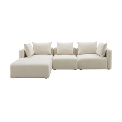 Hangover 4-Piece Cream Performance Linen Modular Sectional - Default Variant