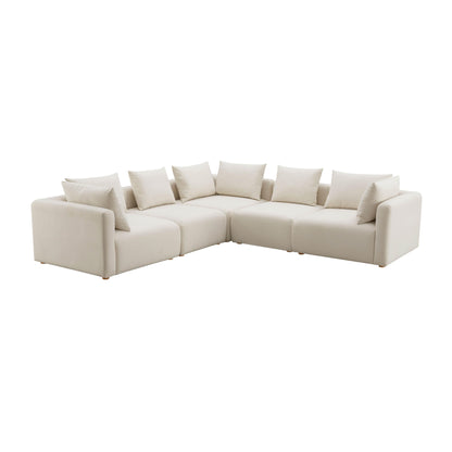 Hangover 5-Piece Cream Performance Linen Modular L-Sectional - Default Variant