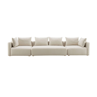 Hangover 145" Cream Performance Linen Long Sofa