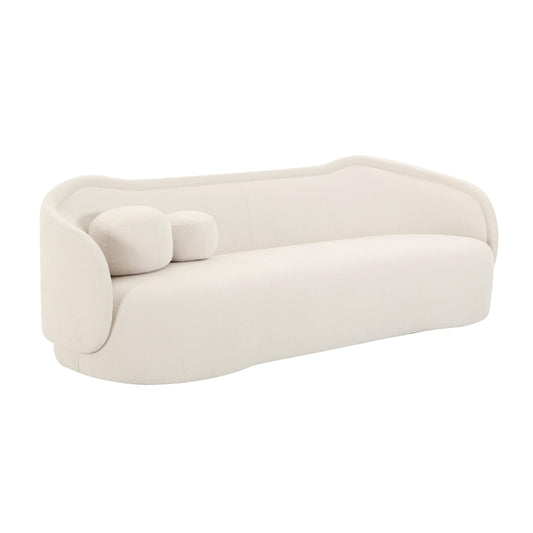 Circe 92.5" Performance Textured Velvet Sofa - Cream