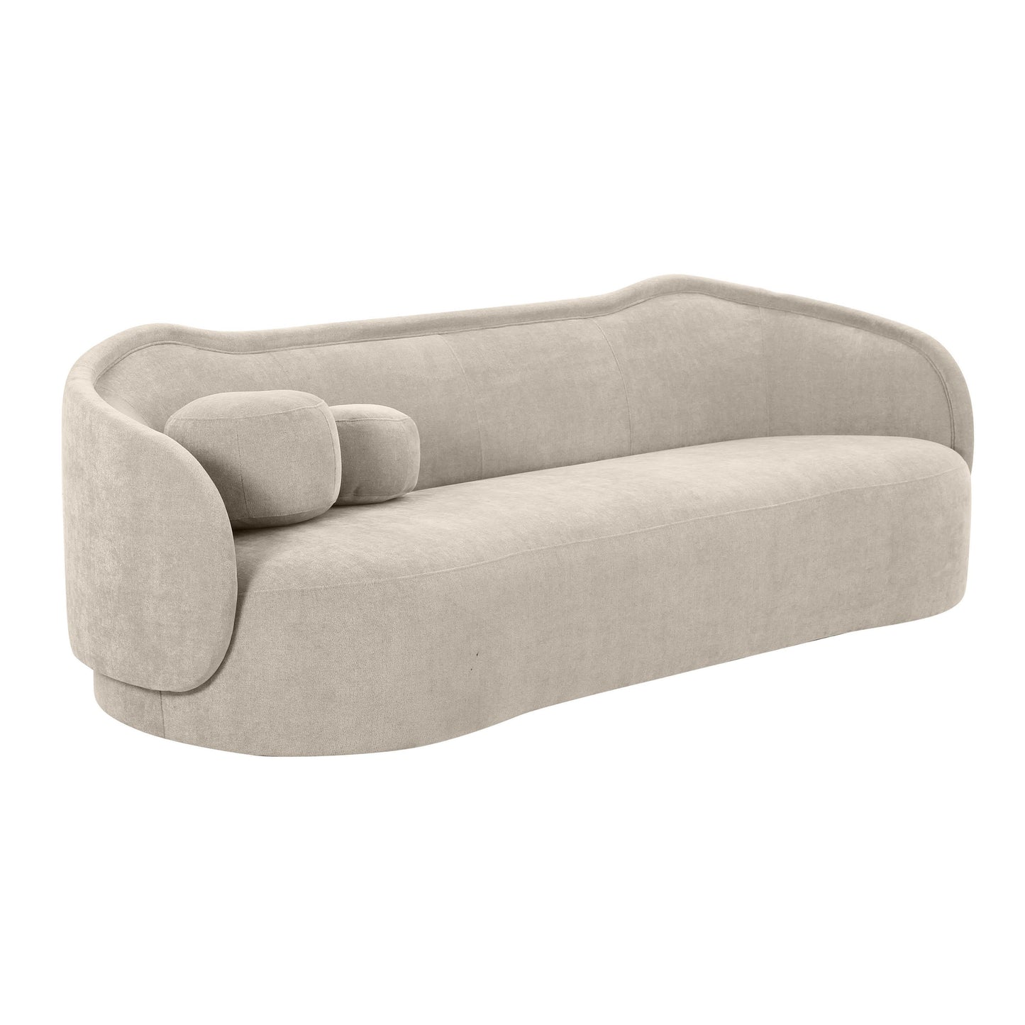 Circe 92.5" Performance Textured Velvet Sofa - Taupe