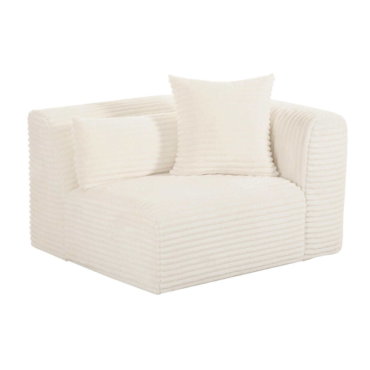 Tarra Fluffy Oversized Performance Corduroy Modular Corner Chair
