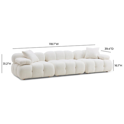 Calliope 118" Performance Vegan Shearling Modular Sofa