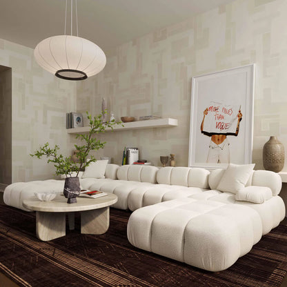 Luxury U-Shape Sectional Sofa in Teddy | Calliope Collection
