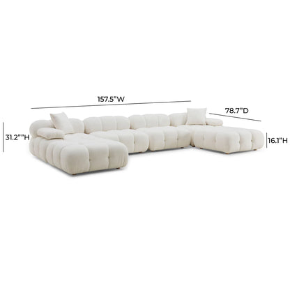 Luxury U-Shape Sectional Sofa in Teddy | Calliope Collection