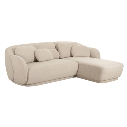 Misty 2-Piece Cream Performance Boucle L-Shaped Sectional - RAF