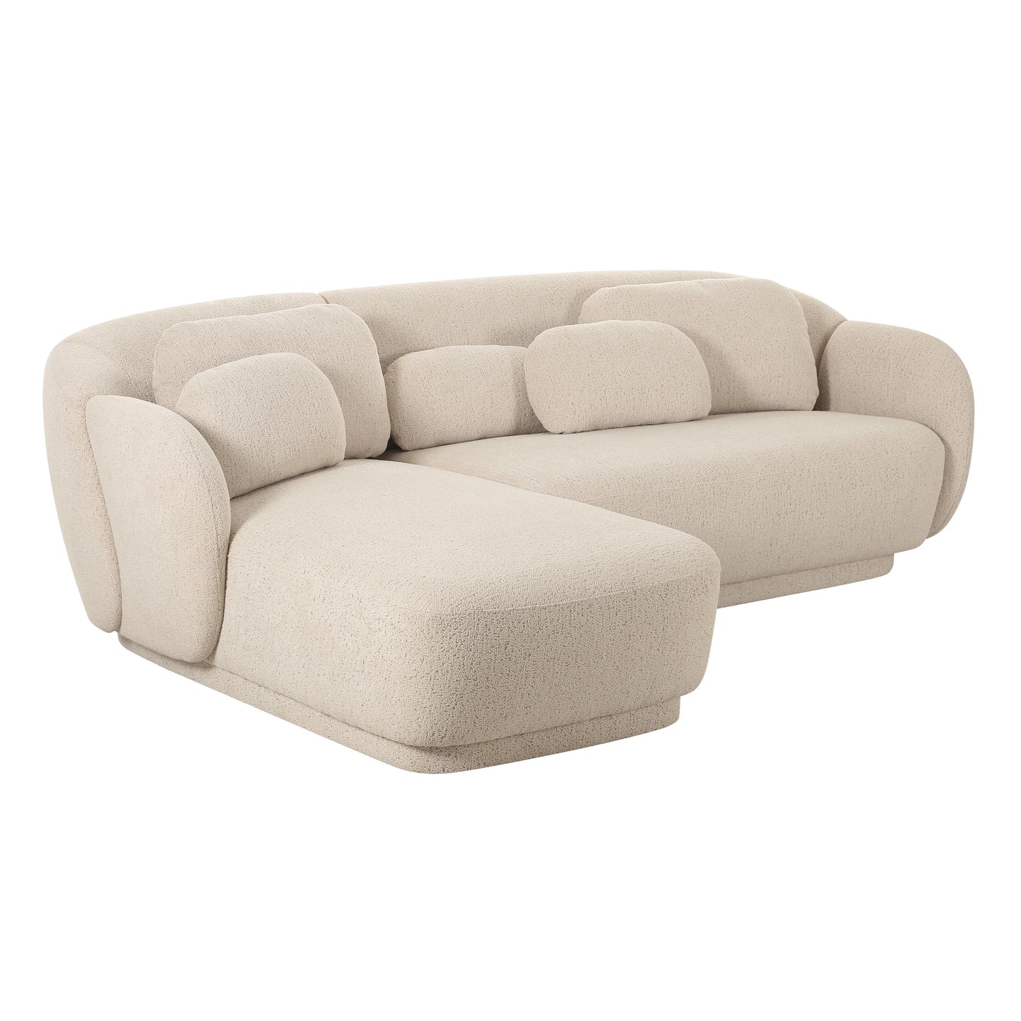 Misty 2-Piece Cream Performance Boucle L-Shaped Sectional - LAF