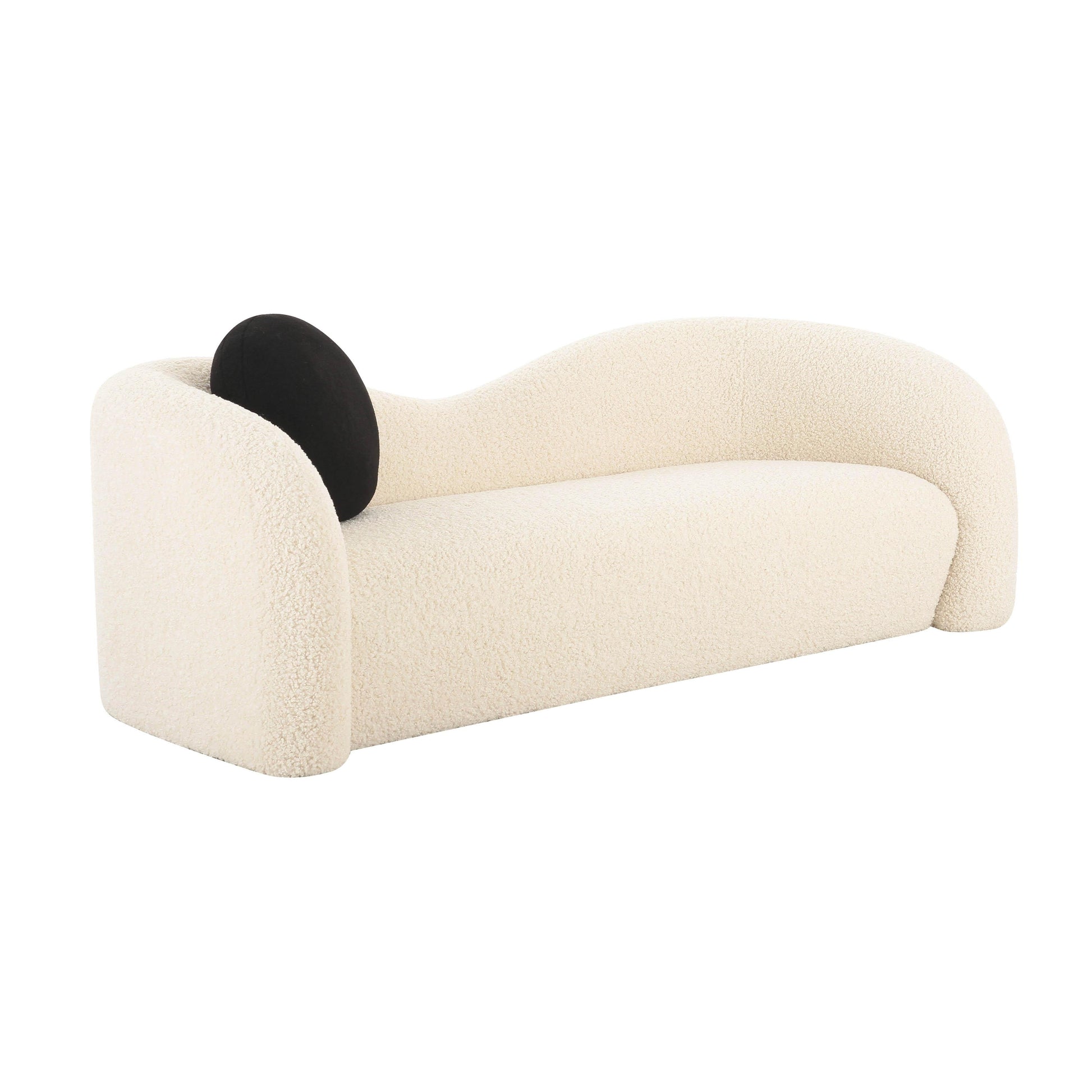 Leonie 84" Beige Faux Shearling Sofa - Default Variant