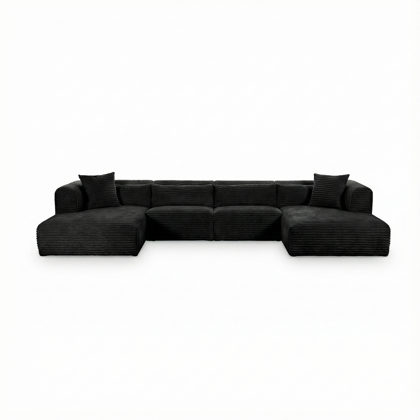 Tarra 4-Piece Fluffy Oversized Performance Corduroy Modular U-Sectional