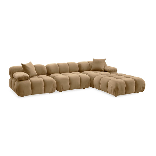 Calliope 4-piece Cafe Au Lait Performance Velvet Modular Sectional - Default Variant