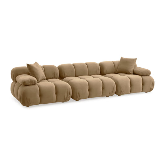Calliope 118" Cafe Au Lait Performance Velvet Modular Sofa - Default Variant