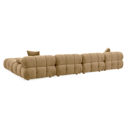 Calliope 6-piece Cafe Au Lait Performance Velvet Modular U-Sectional