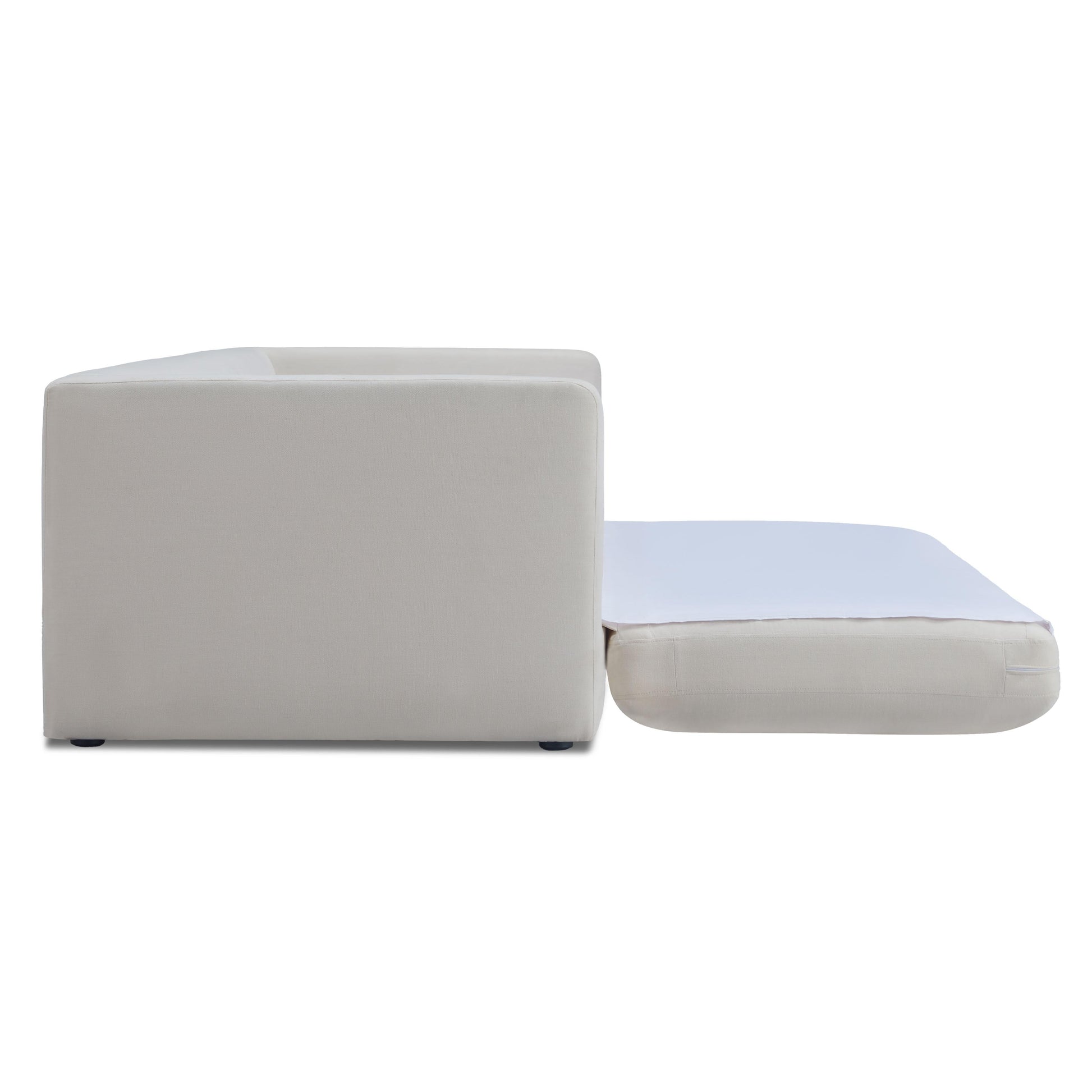 Ryan 91" Cream Upcycled Performance Linen Sleeper Sofa