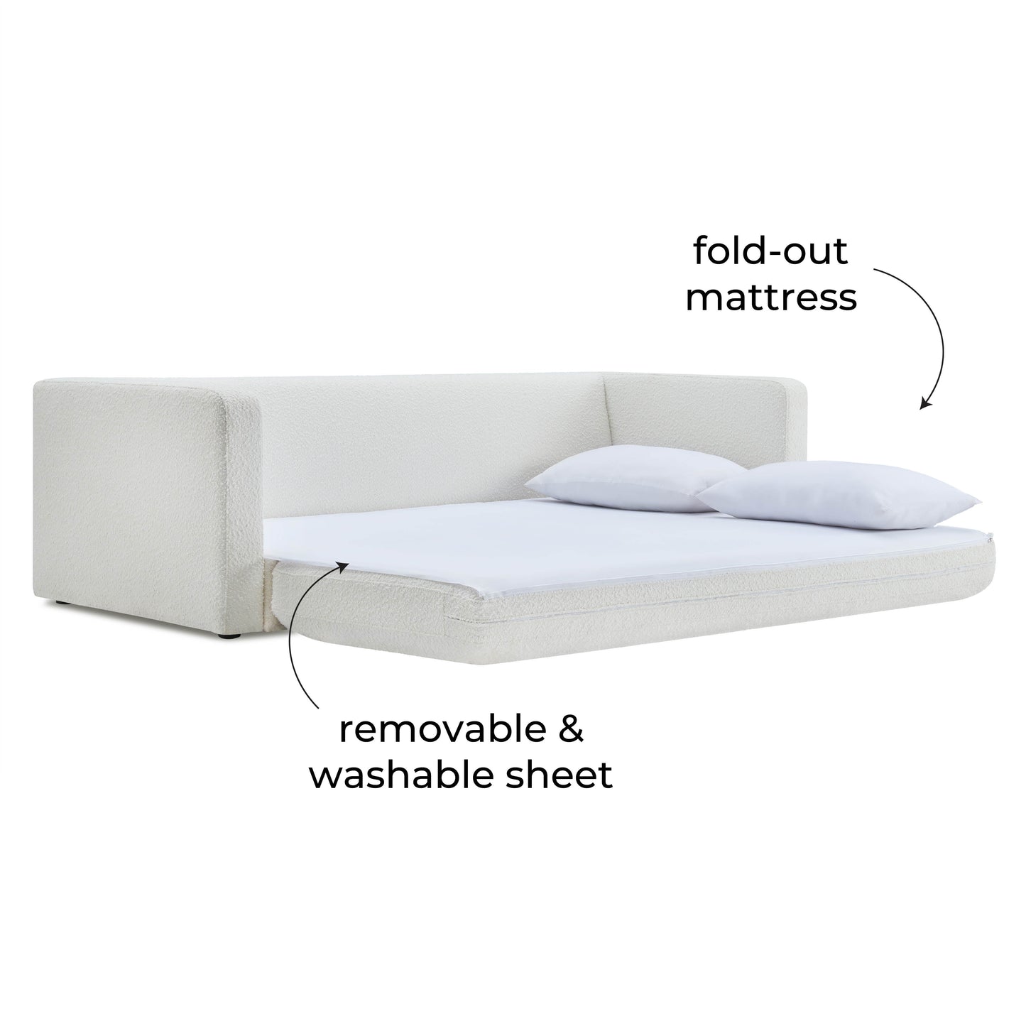 Ryan 91" Performance Boucle Sleeper Sofa