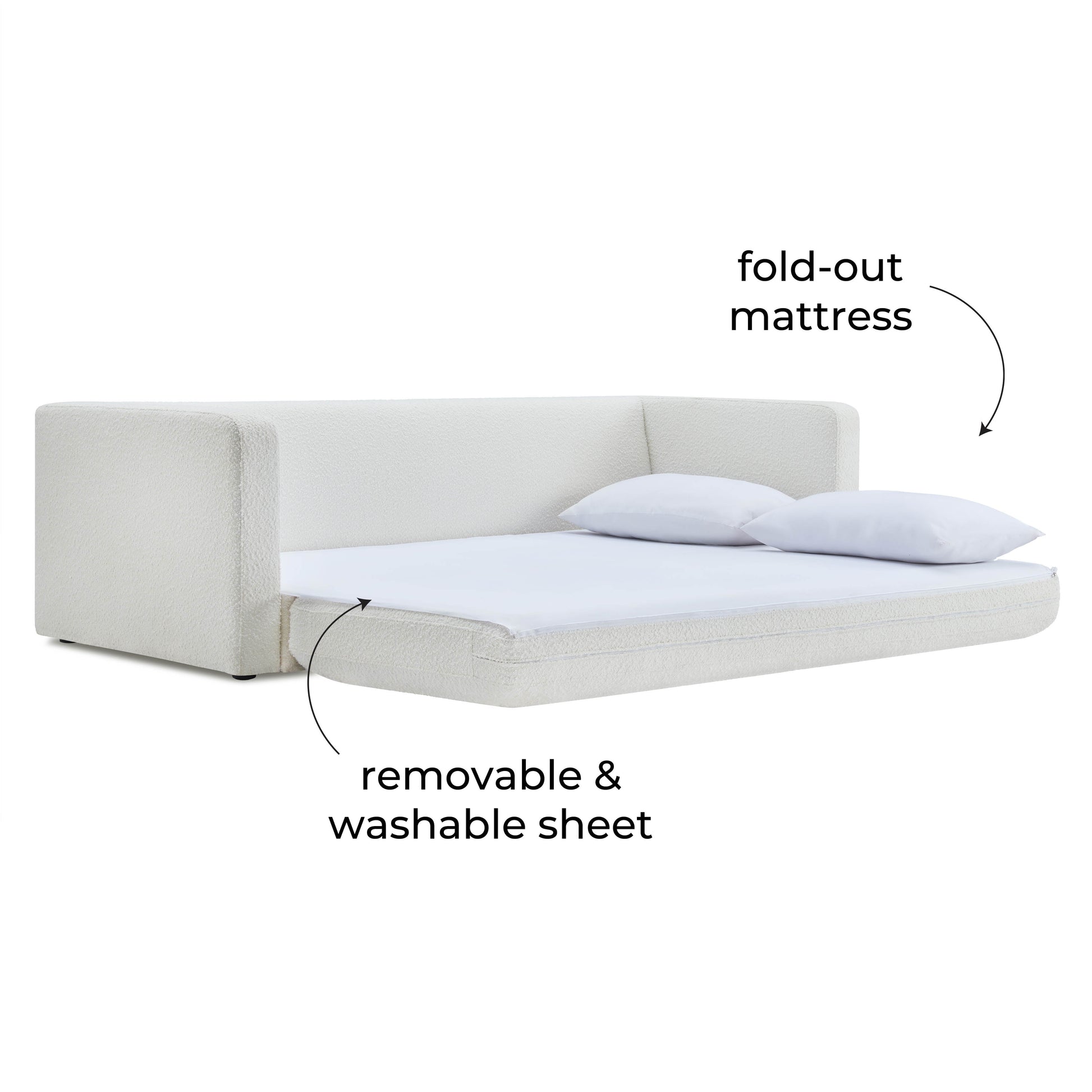 Ryan 91" Performance Boucle Sleeper Sofa