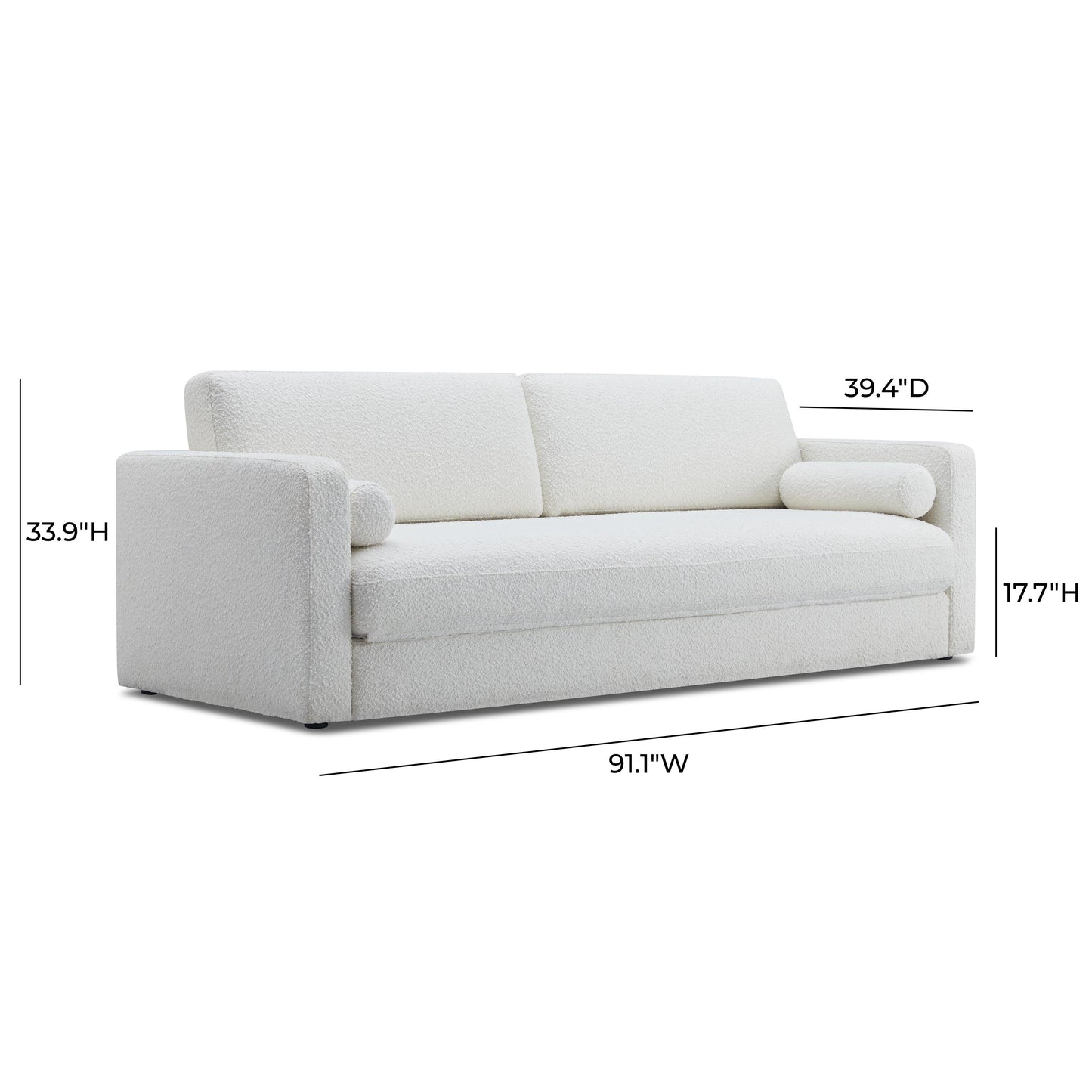 Ryan 91" Performance Boucle Sleeper Sofa