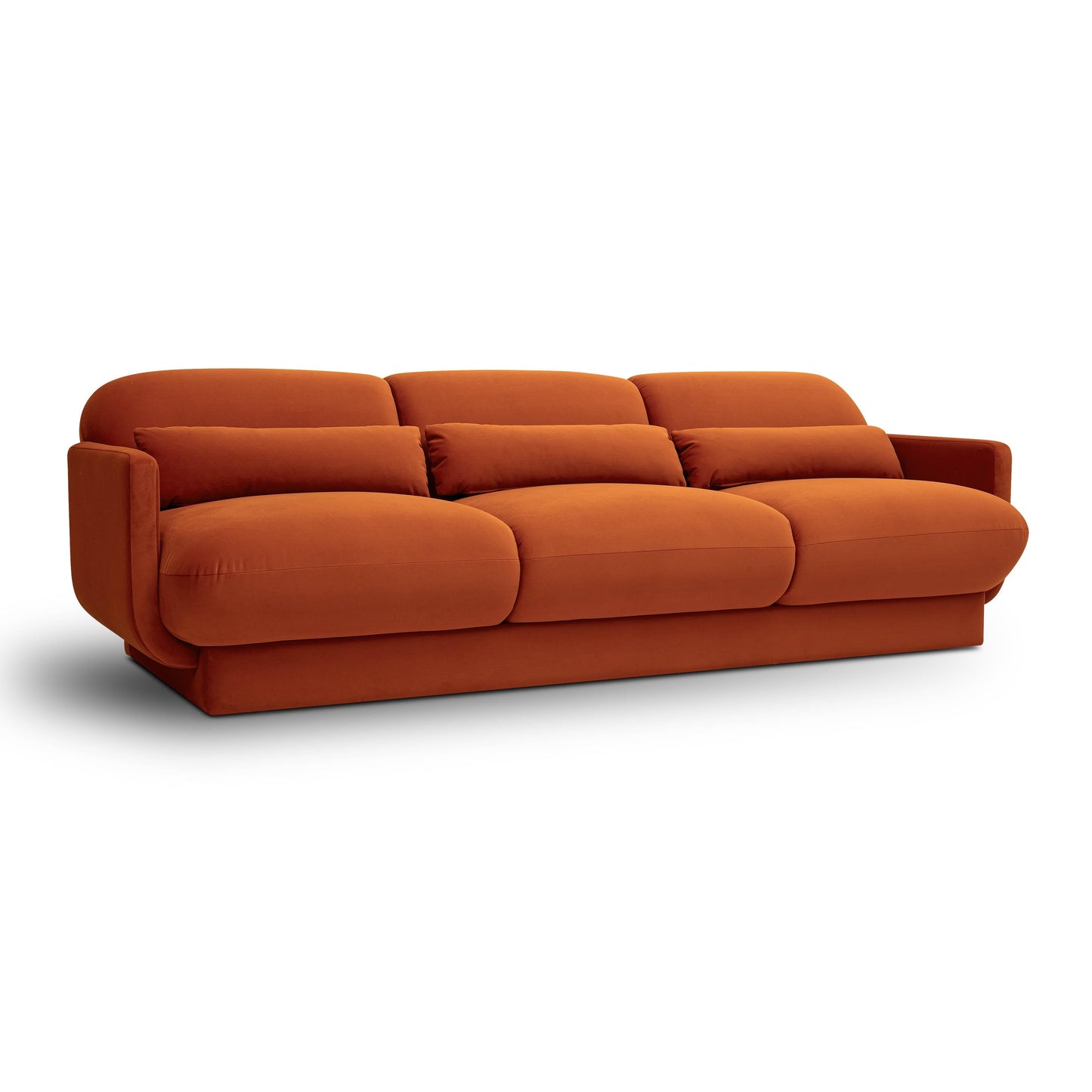 Azalea 90.5" Performance Velvet Sofa - Rust