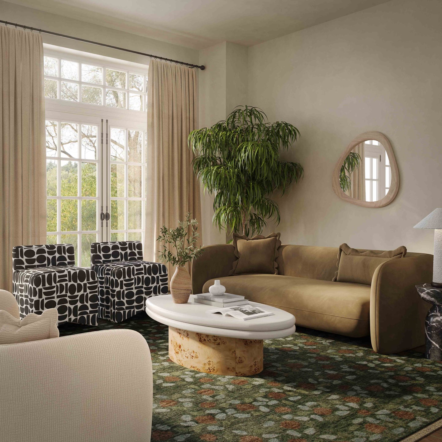 Lou 91" Performance Velvet Sofa