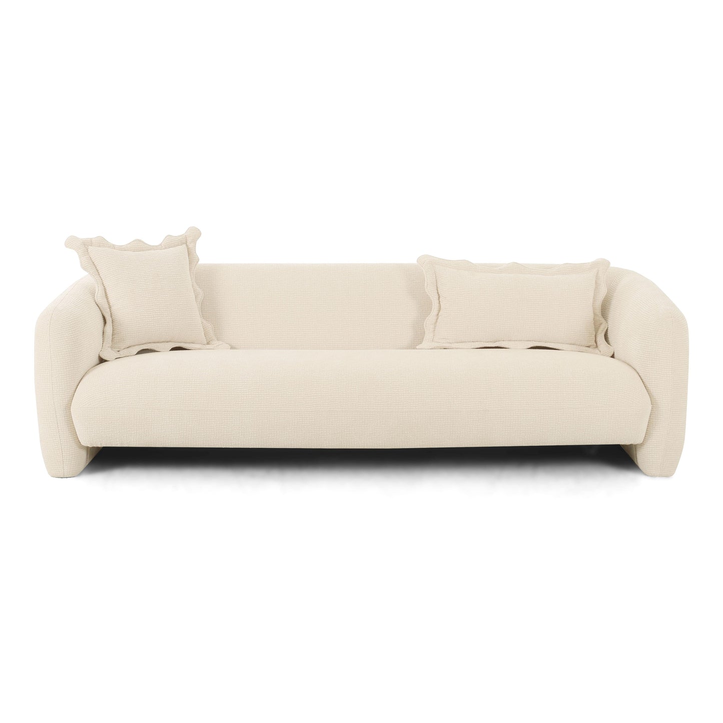 Lou 91" Sandstone Textured Performance Fabric Sofa