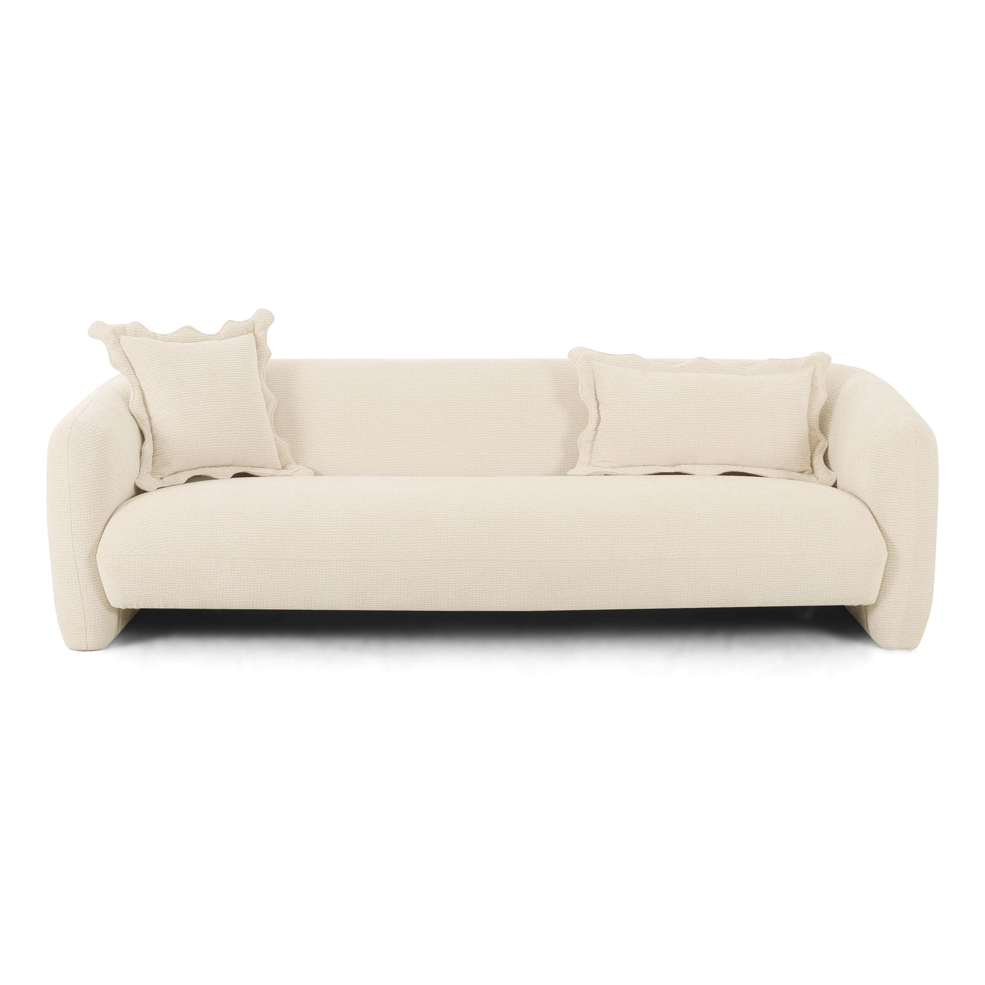 Lou 91" Sandstone Textured Performance Fabric Sofa
