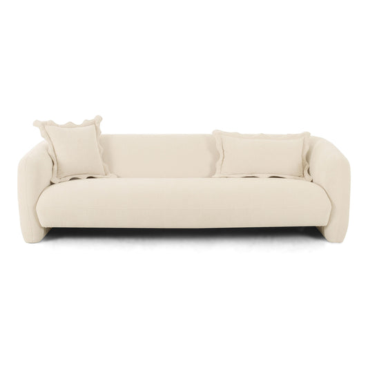 Lou 91" Sandstone Textured Performance Fabric Sofa