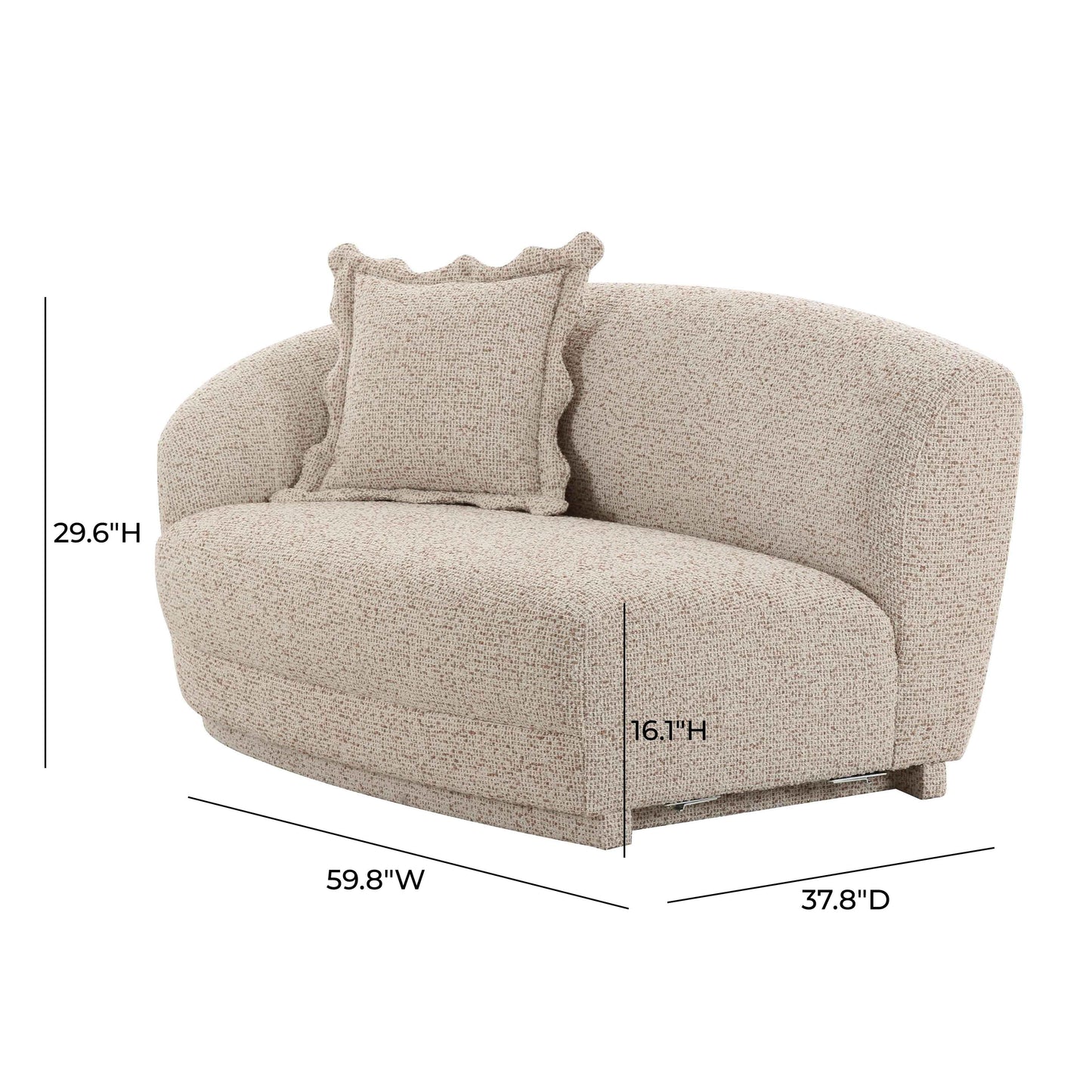 Marion 60" Two-Tone Textured Performance Boucle Loveseat