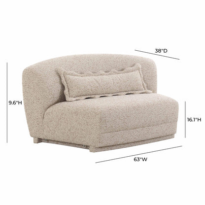 Marion 63" Two-Tone Textured Performance Boucle Armless Loveseat