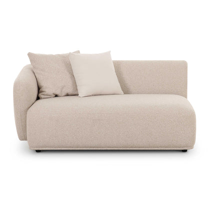 Sylvie 59" Cream Performance Boucle Arm Loveseat - LAF
