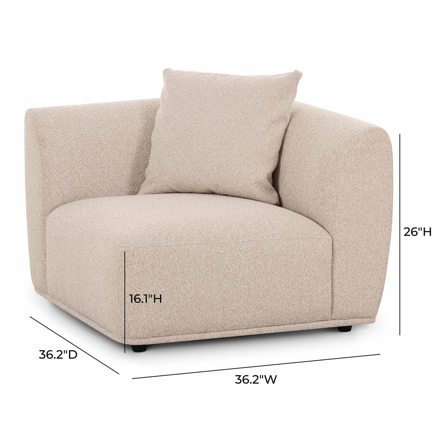 Sylvie Cream Performance Boucle Corner Chair