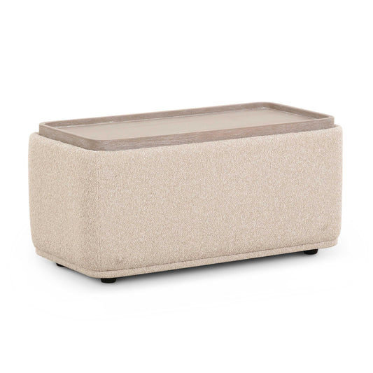 Sylvie Cream Performance Boucle Ottoman Table - Default Variant
