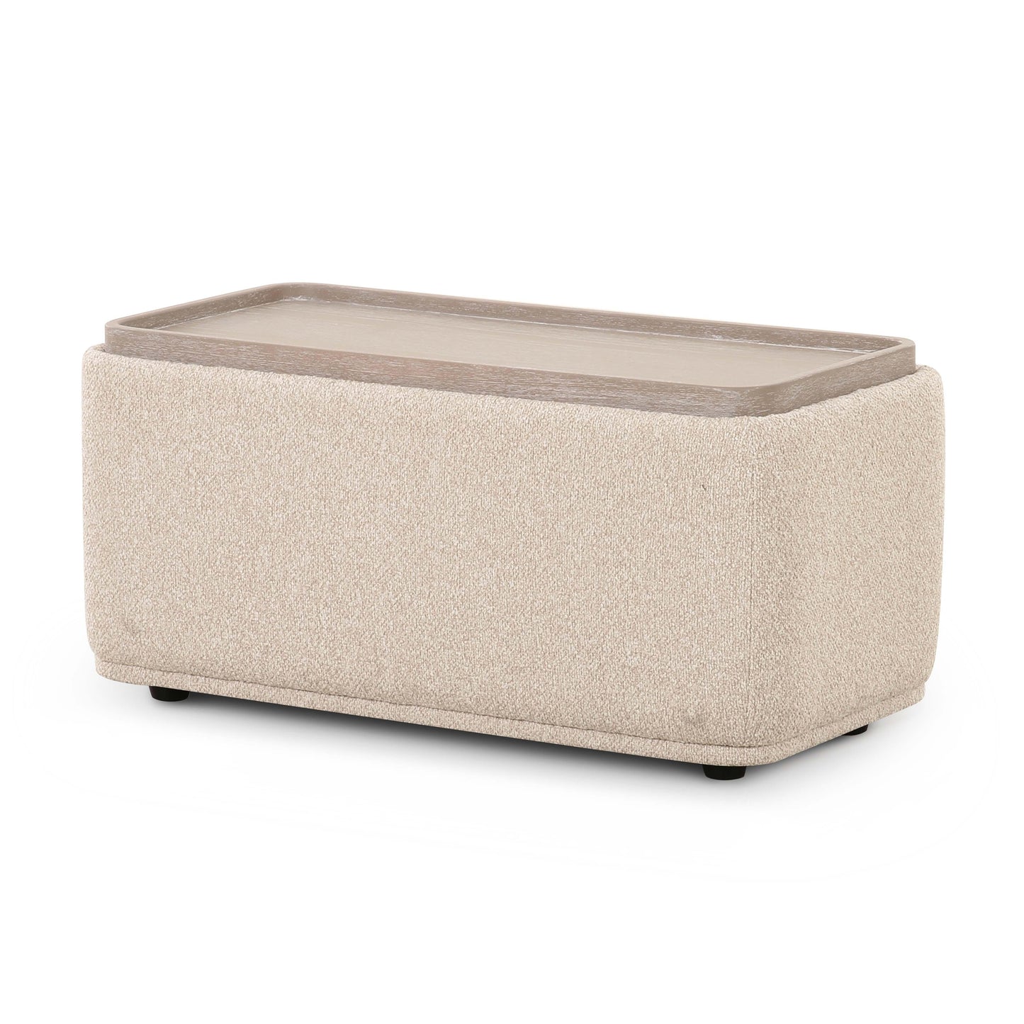Sylvie Cream Performance Boucle Ottoman Table