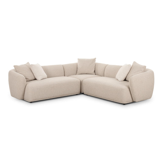 Sylvie 3-Piece Cream Performance Boucle L-Shaped Sectional - Default Variant