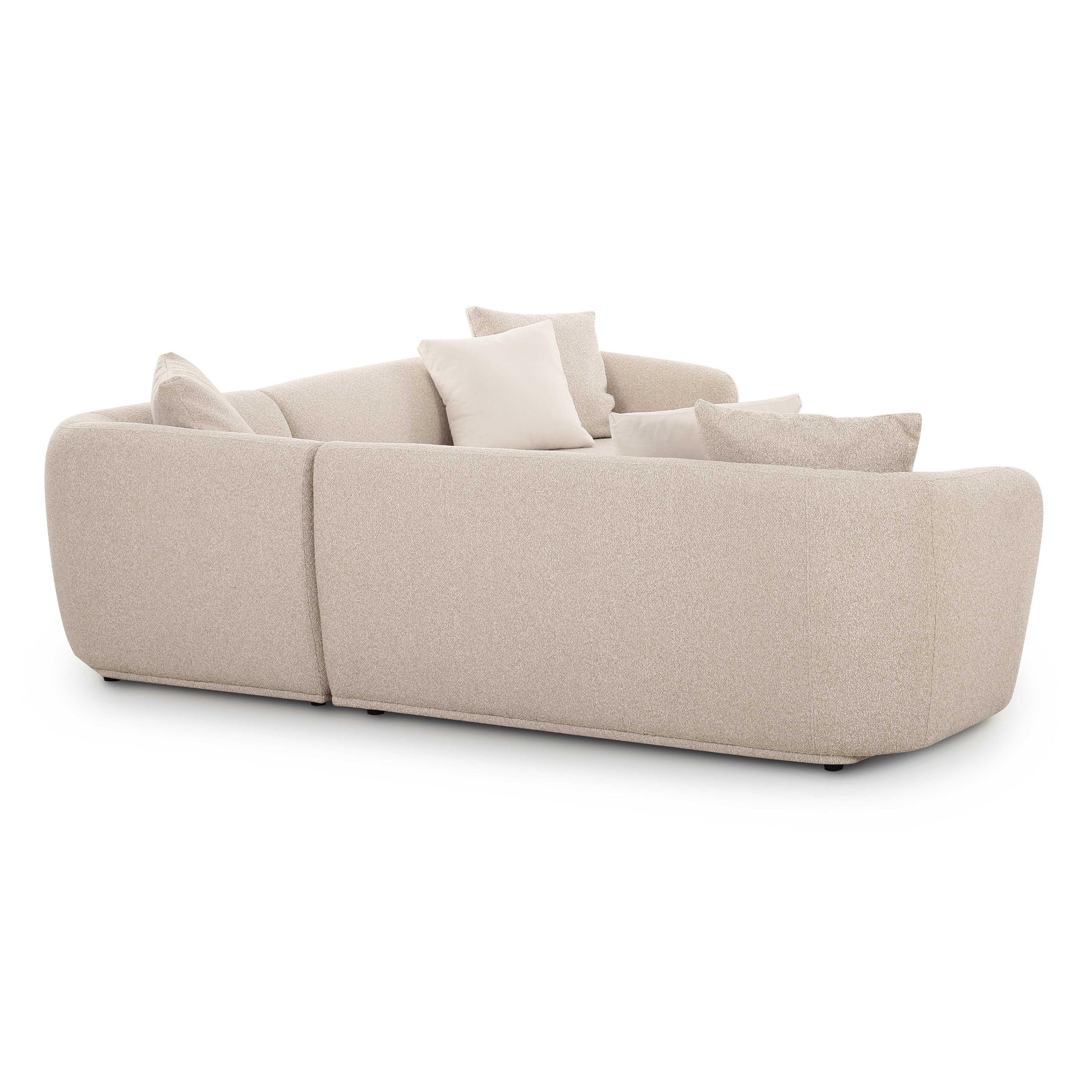 Sylvie 3-Piece Cream Performance Boucle L-Shaped Sectional