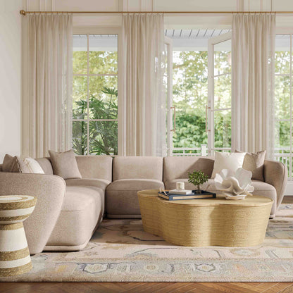 Sylvie 4-Piece Cream Performance Boucle Sectional