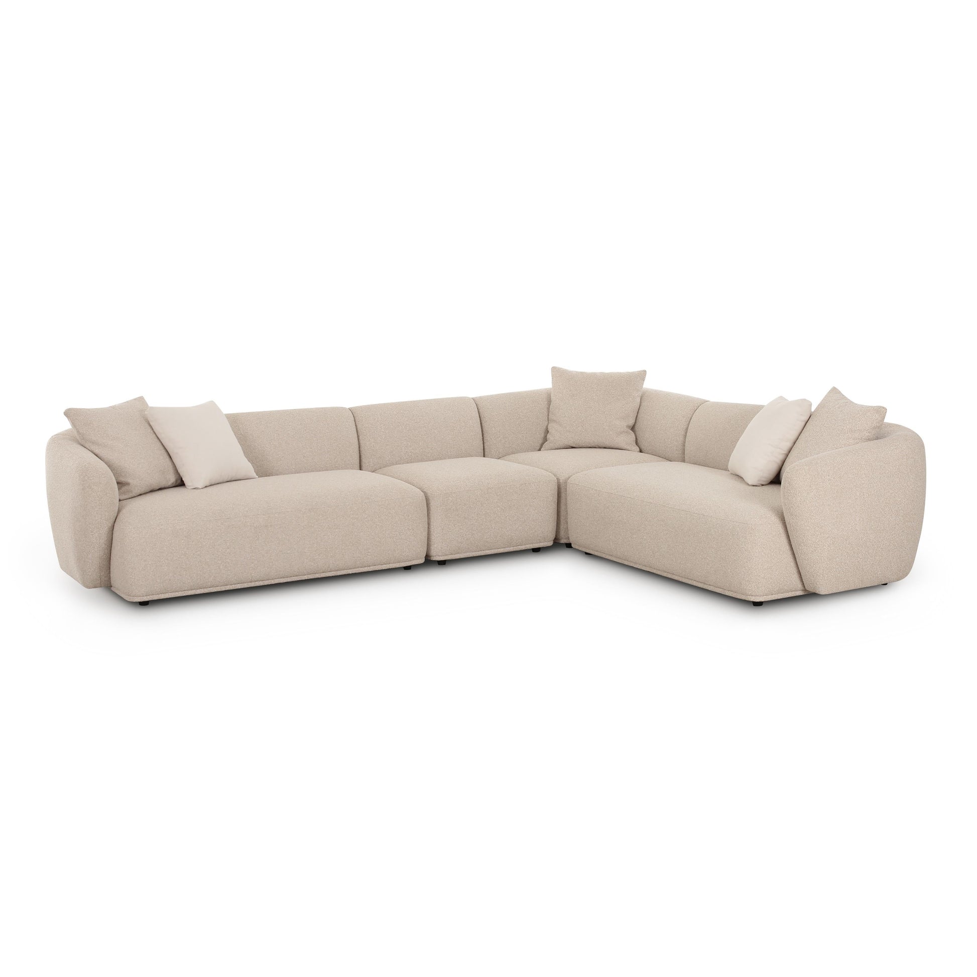 Sylvie 4-Piece Cream Performance Boucle Sectional - Default Variant
