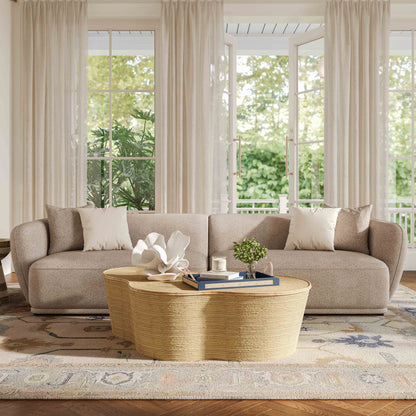 Sylvie 118" Cream Performance Boucle Sofa