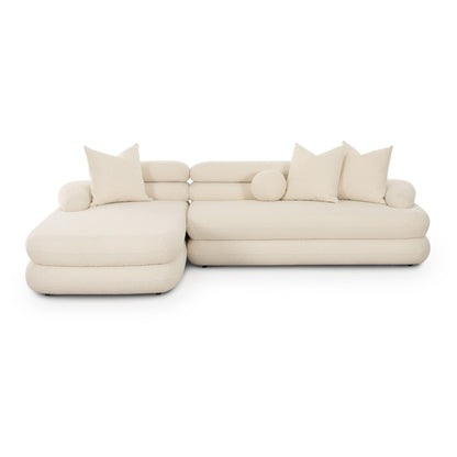 Lulu 2-Piece Cream Performance Boucle L-Shaped Sectional - LAF
